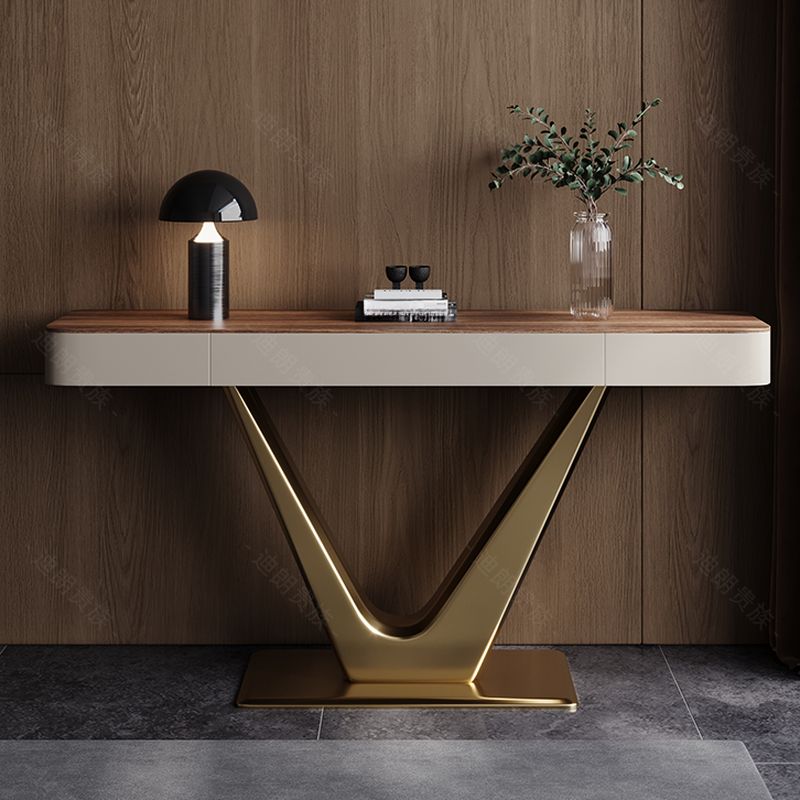 Meja Console Kaki Besi Gold Minimalis Modern Homarindo