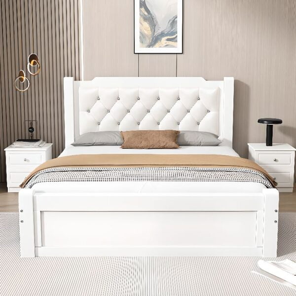 Tempat Tidur Kayu Jati Headboard Modern