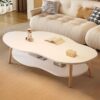 Coffee Table Minimalis Modern Unik Warna Putih